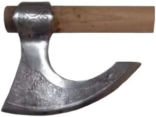 Viking Axe Forged Camping Axe with Wood Shaft, High Carbon Steel EN 45 Sharp Blade Viking Bearded Nordic,Handmade Camping Axe Hatchet-Norse Axe, Tomahawk Vikings Bearded Axe A22 AZHAN STEEL CRAFT