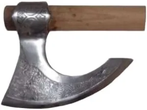 Viking Axe Forged Camping Axe with Wood Shaft, High Carbon Steel EN 45 Sharp Blade Viking Bearded Nordic,Handmade Camping Axe Hatchet-Norse Axe, Tomahawk Vikings Bearded Axe A22 AZHAN STEEL CRAFT