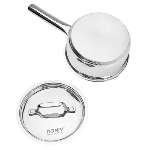 Vinod – Doniv 2 Piece Majestic Sandwich Bottom Cookware Set, 1 Piece Sauce Pan with lid 14 cm &#038; 1 Piece Kadhai with Lid 24 cm