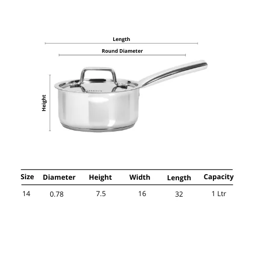 Vinod – Doniv 2 Piece Majestic Sandwich Bottom Cookware Set, 1 Piece Sauce Pan with lid 14 cm &#038; 1 Piece Kadhai with Lid 24 cm