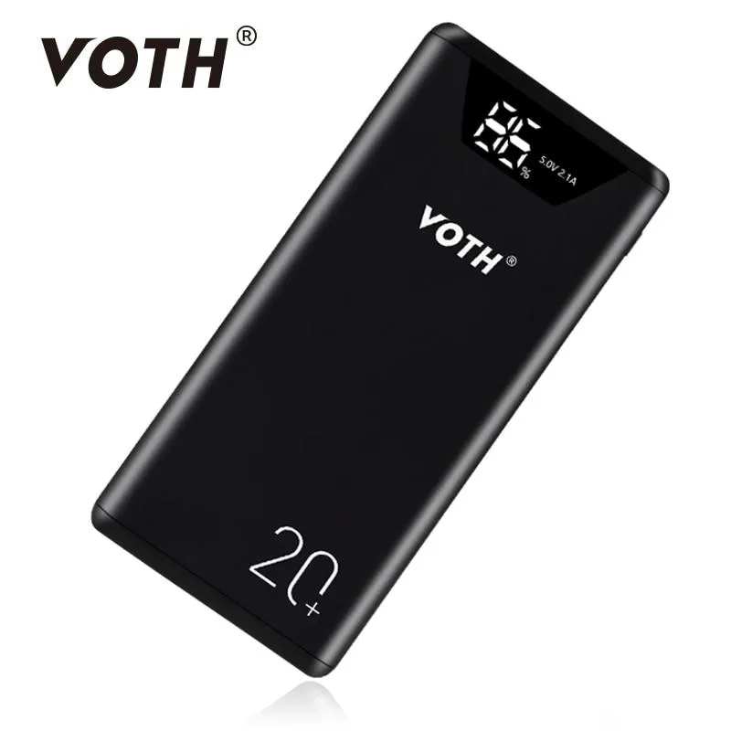 Voth 15000 mAh Power Bank LED LCD Portable 2 USB Power Bank battery power bank 15000 mah 2.1A Phone External Battery