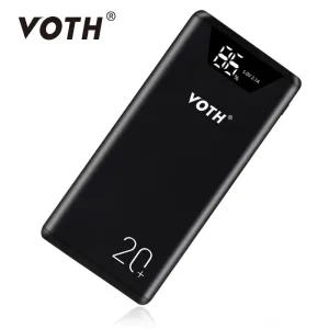 Voth 15000 mAh Power Bank LED LCD Portable 2 USB Power Bank battery power bank 15000 mah 2.1A Phone External Battery