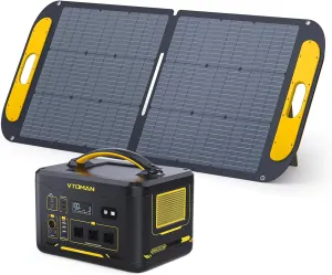 VTOMAN 1500W Solar Generator with 110W Panels Included, 828Wh Portable Power Station & 110W Portable Solar Panel, LiFePO4 Battery Pack for Home Backup, Blackout, Emergency, Camping