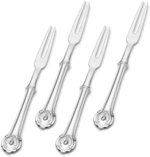 Wallace 4 Piece Napoleon Bee Stainless Steel Food Pick Set, Silver