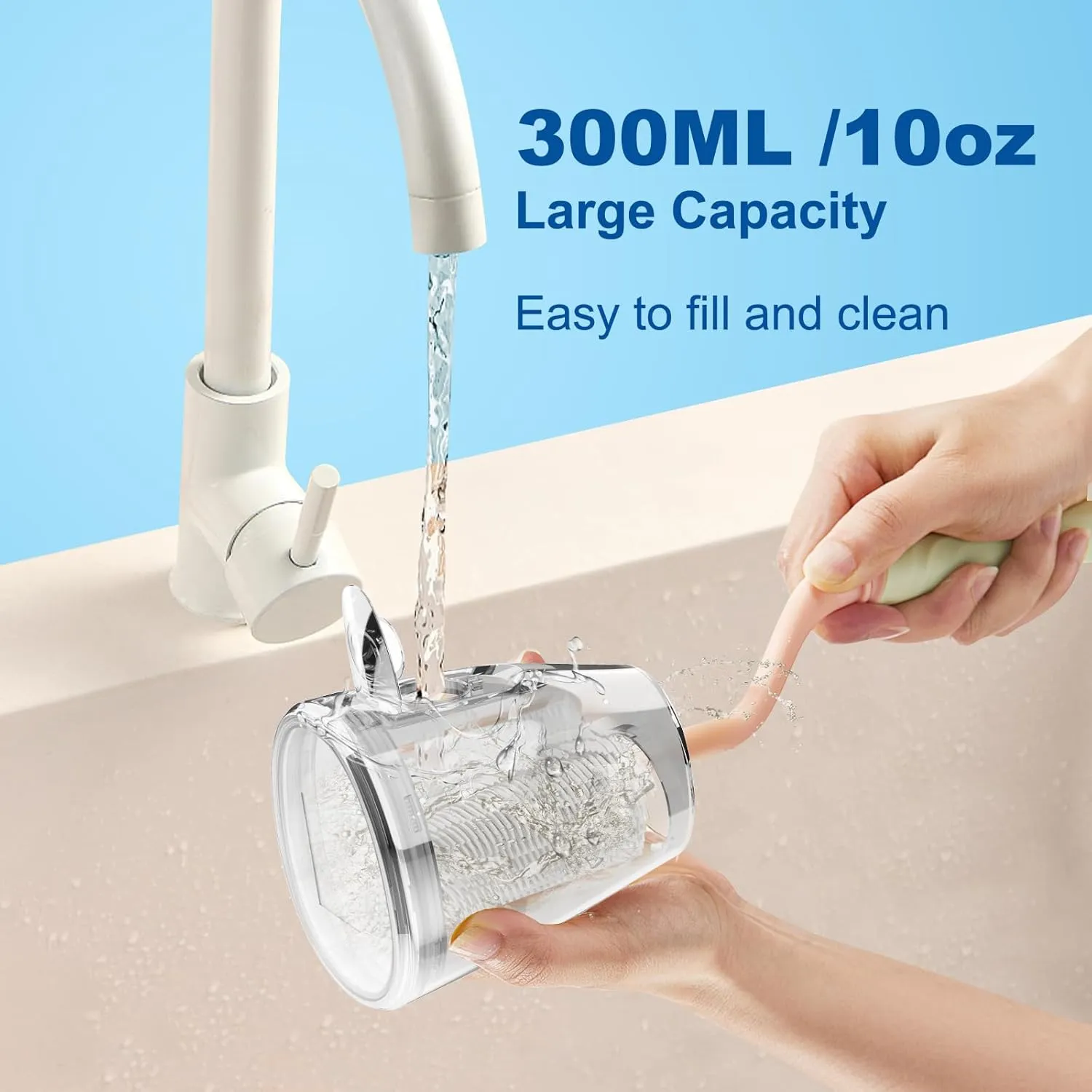Water Flosser for Teeth, 300ML Cordless Oral Irrigator Rechargeable Dental Flosser Picks with 5 Modes 5 Jet Tips,IPX7 Waterproof Teeth Cleaner for Braces Gum Care, Home Travel Use