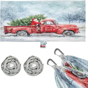 Watercolor Old Red Truck Camping Hammock, 330 lbs with 2 Tree Straps, Carry Bag, Single Portable Hammock for Outdoor/Indoor, Hiking, Beach, Backpacking, Travel