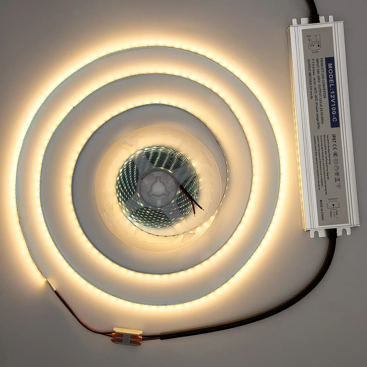 Waterproof IP67 LED Driver Power Supply 12V 100W 8.3A, 110V AC to 12V DC Converter, Ideal for Indoor and Outdoor, Marine, and Industrial LED Lighting Applications