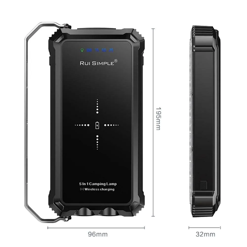 Waterproof LED Power Bank - Wireless Charging Portable Charger