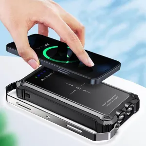 Waterproof LED Power Bank - Wireless Charging Portable Charger