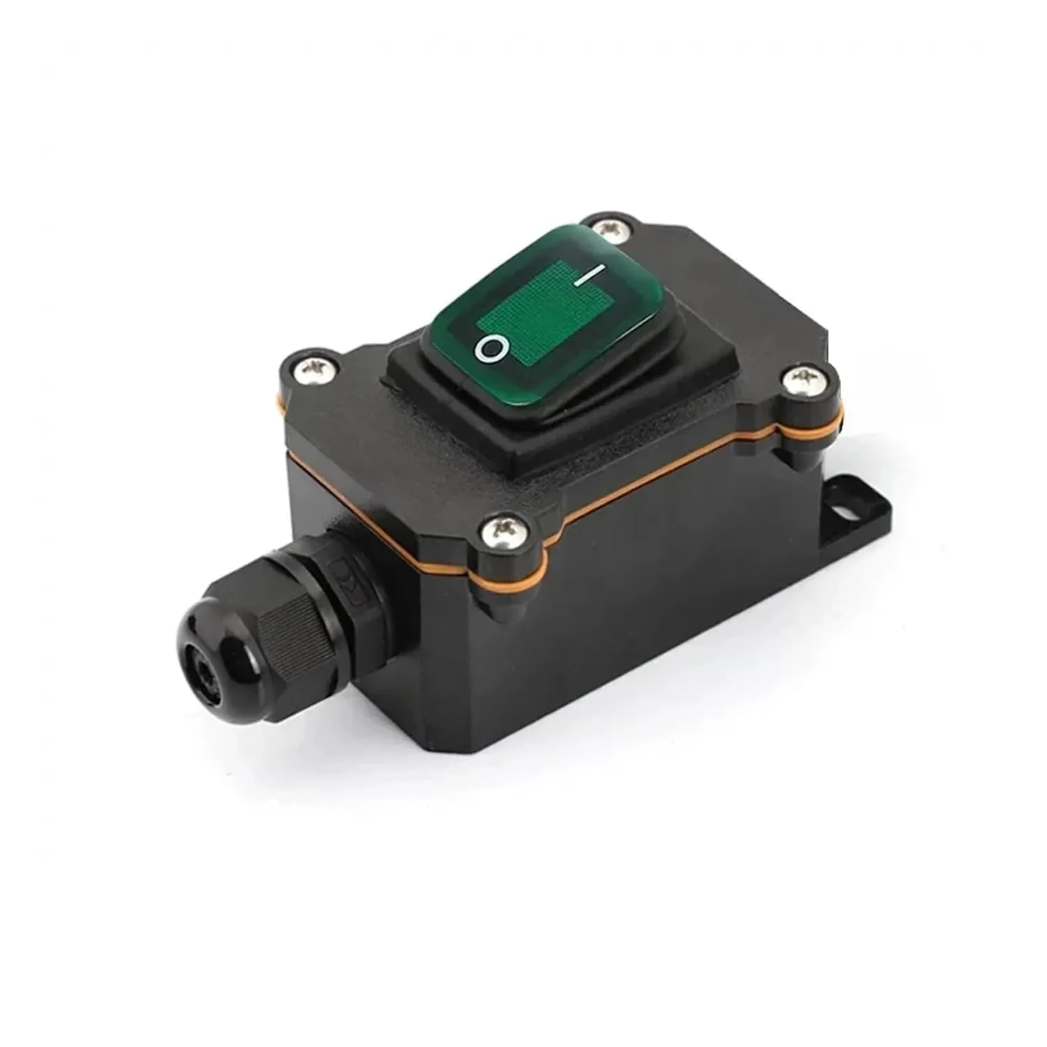 Waterproof Marine Rocker Switch with LED Outdoor Rainproof Junction Box Inline Power Cord Power Switch 12V/24V/220V IP65(Double red 220V,1 Pcs)