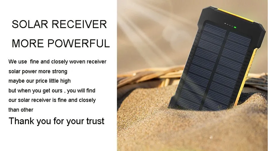 Waterproof  Solar Power Bank  20000mAh with Battery