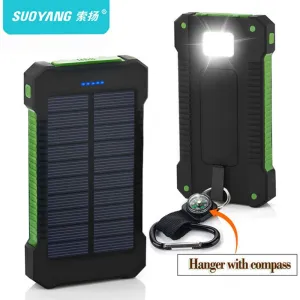 Waterproof  Solar Power Bank  20000mAh with Battery