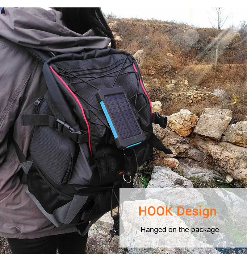 Waterproof  Solar Power Bank  20000mAh with Battery