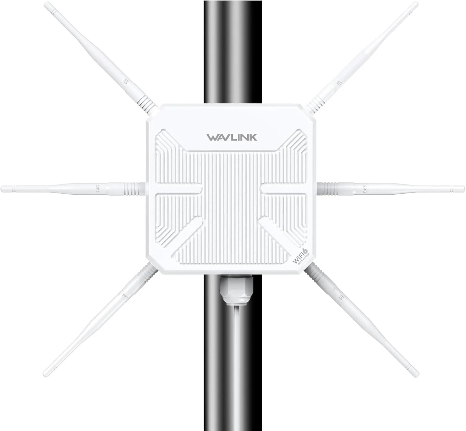 WAVLINK AX3000 WiFi 6 Access Point, Outdoor WiFi Extender Long Range with Dual Band/PoE/IP67 Waterproof/6 x 7dBi Antennas, Supports Up to 256 Devices for Camping, Large Backyard Work with Starlink
