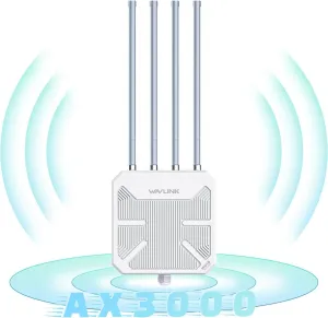 WAVLINK AX3000 WiFi 6 Wireless Outdoor Wireless Access Points, Long Range Outdoor WiFi with Dual Band/PoE/IP67/600mW of Power/Up to 256 Devices for Parties, Business Gatherings Work with Starlink
