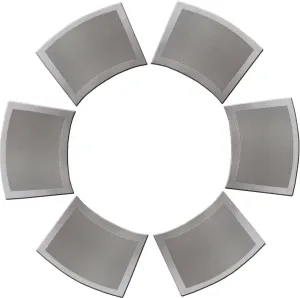 Wedge Placemats for Round Dinner Table Woven Vinyl Wipe Clean Non Slip Plastic Table Mats Set of 6（Grey）