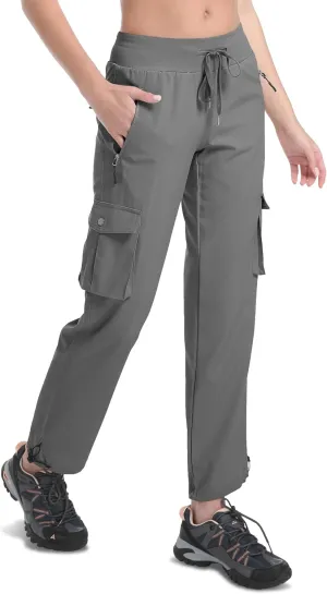 WENRONSTA Women's Cargo Pants Lightweight Water Resistant Quick Dry Hiking Pants Travel Outdoor Work Joggers with 6 Pockets