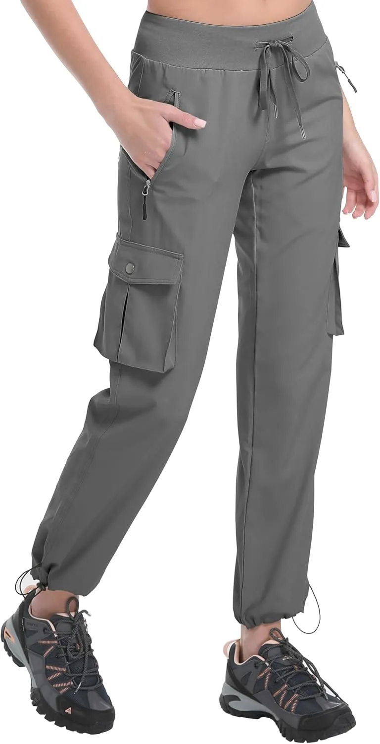 WENRONSTA Women's Cargo Pants Lightweight Water Resistant Quick Dry Hiking Pants Travel Outdoor Work Joggers with 6 Pockets