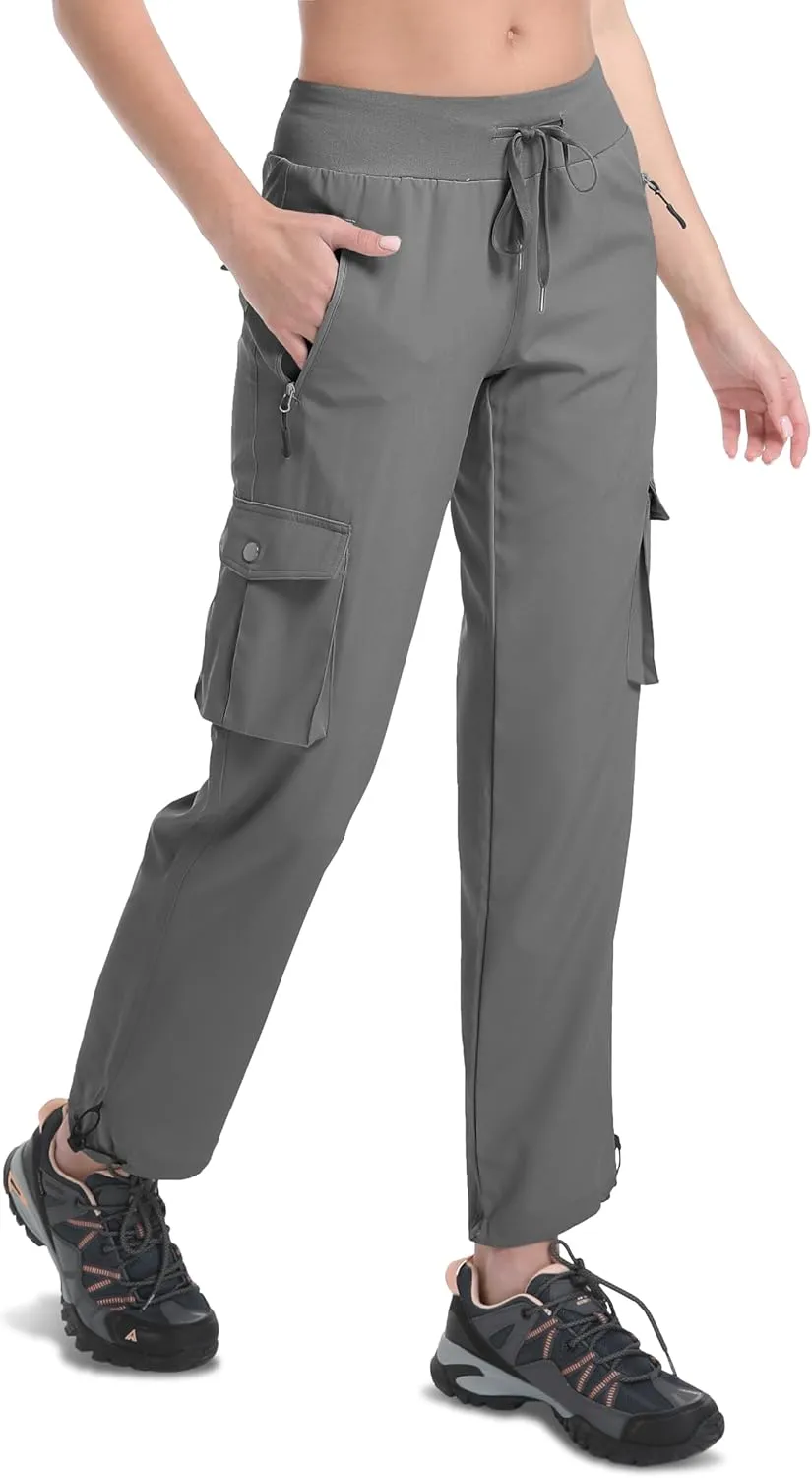 WENRONSTA Women's Cargo Pants Lightweight Water Resistant Quick Dry Hiking Pants Travel Outdoor Work Joggers with 6 Pockets