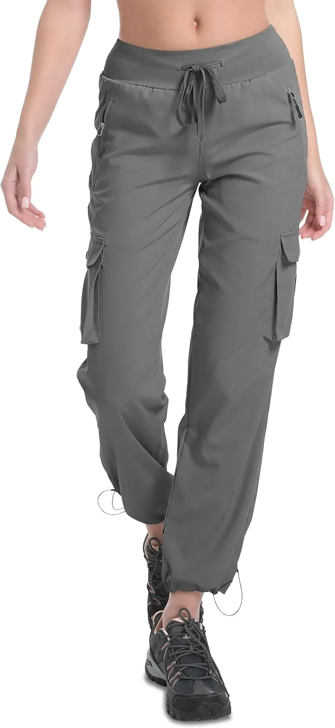 WENRONSTA Women's Cargo Pants Lightweight Water Resistant Quick Dry Hiking Pants Travel Outdoor Work Joggers with 6 Pockets