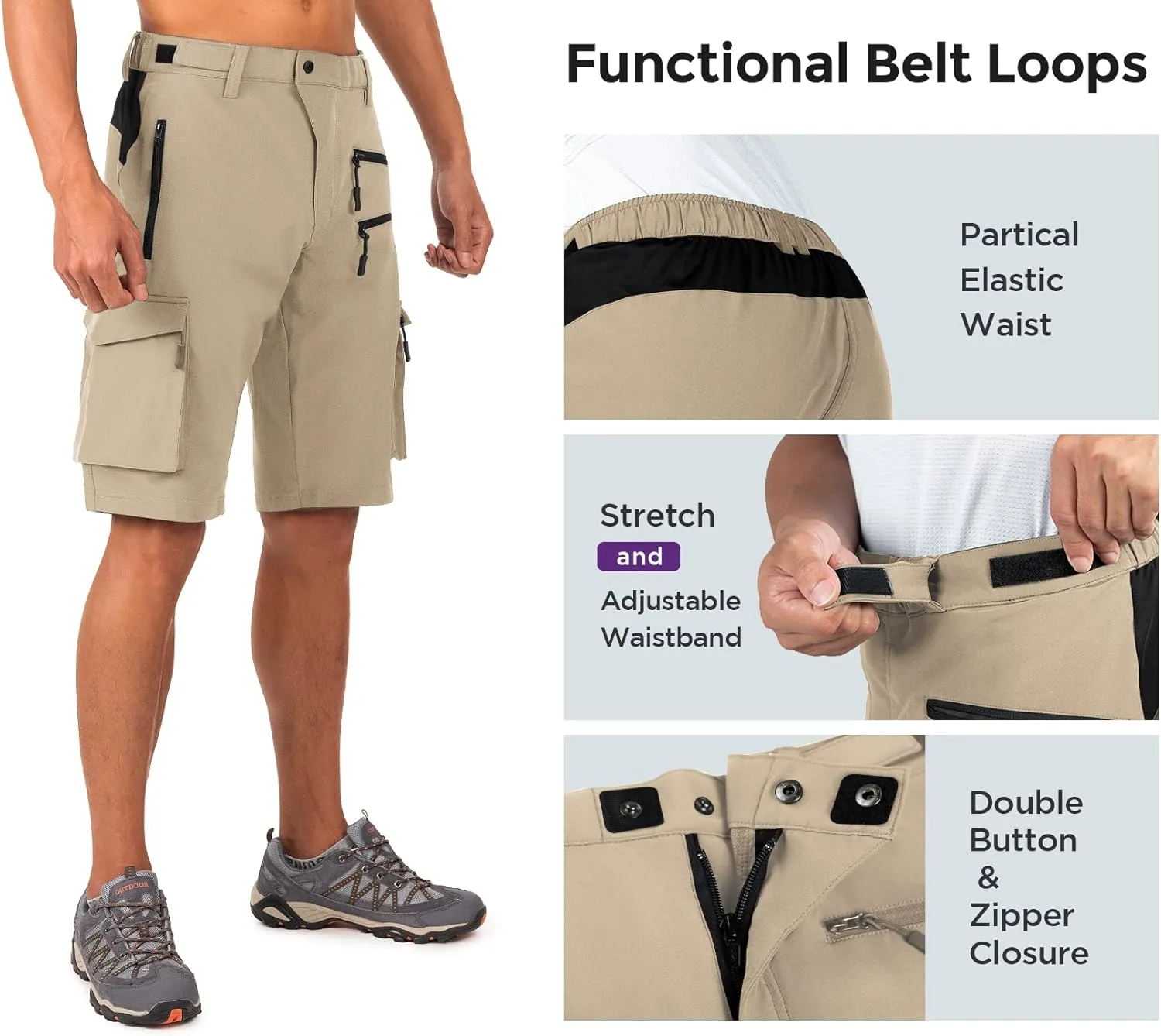 Wespornow Men's-Hiking-Shorts Tactical Shorts Lightweight-Quick-Dry-Outdoor-Cargo-Casual-Shorts for Hiking Cycling