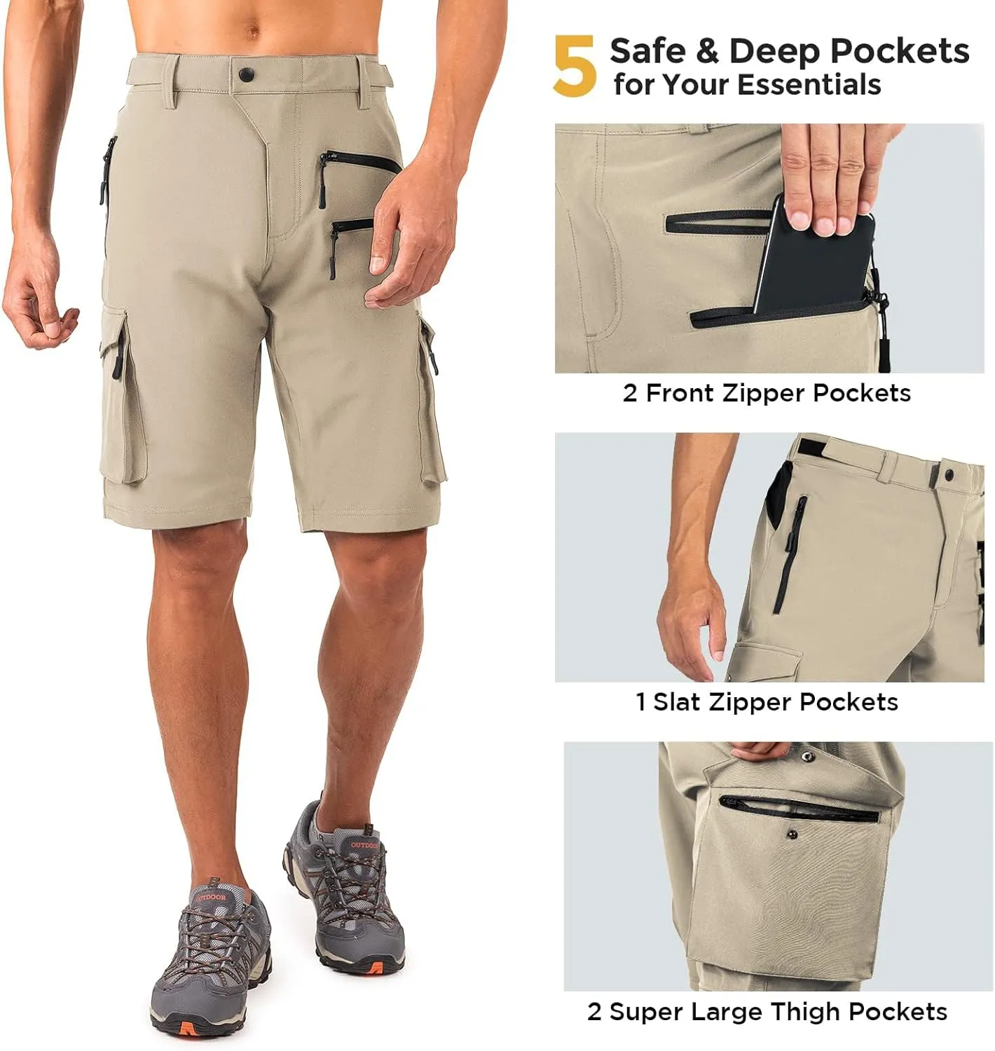 Wespornow Men's-Hiking-Shorts Tactical Shorts Lightweight-Quick-Dry-Outdoor-Cargo-Casual-Shorts for Hiking Cycling
