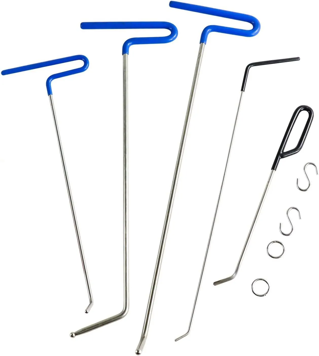 WHDZ Dent Removal Rods Tools Paintless Dent Repair Set with Air Wedge for Auto Body Hail Damage Remover (10 Pieces)