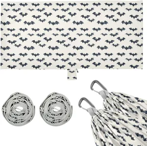 White Bat Outdoor Hammocks with Hanging Rope Rope Hammock for Outside Patio Backyard Poolside