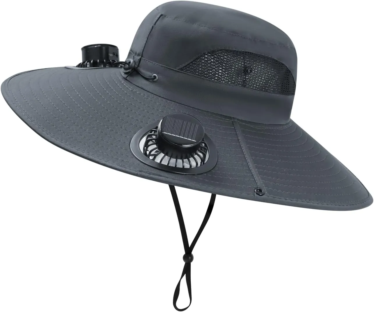 Wide Brim Solar Fan Hat, Hat with Fans Solar Power, Removable & USB Charging Fan, Sun Hats for Men Women Outdoor Fishing