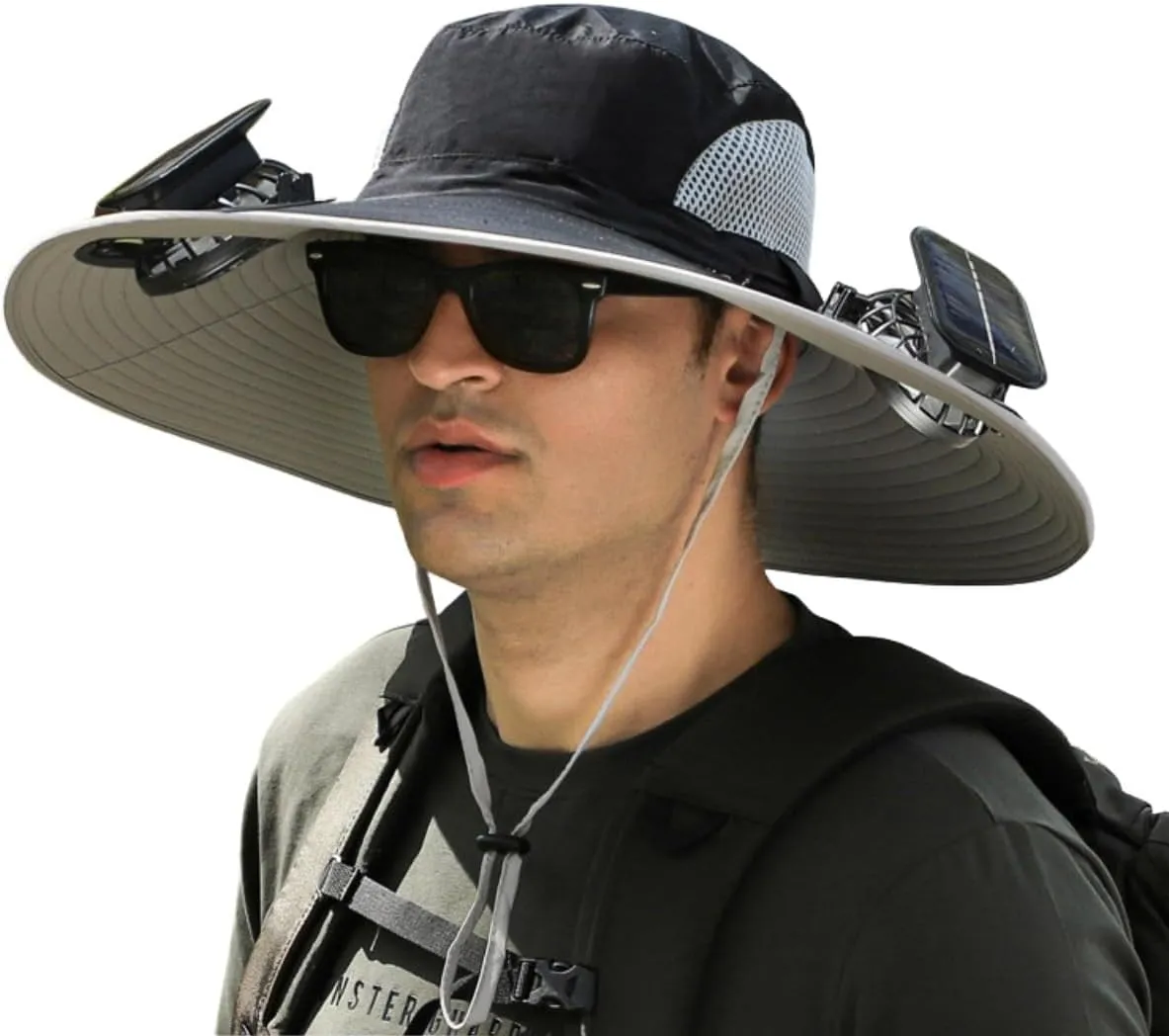 Wide Brim Solar Fan Outdoor Fishing Hat-Solar & USB Charging, Sunscreen Sun Hat with Fan, Solar Fan Hat Upf50 