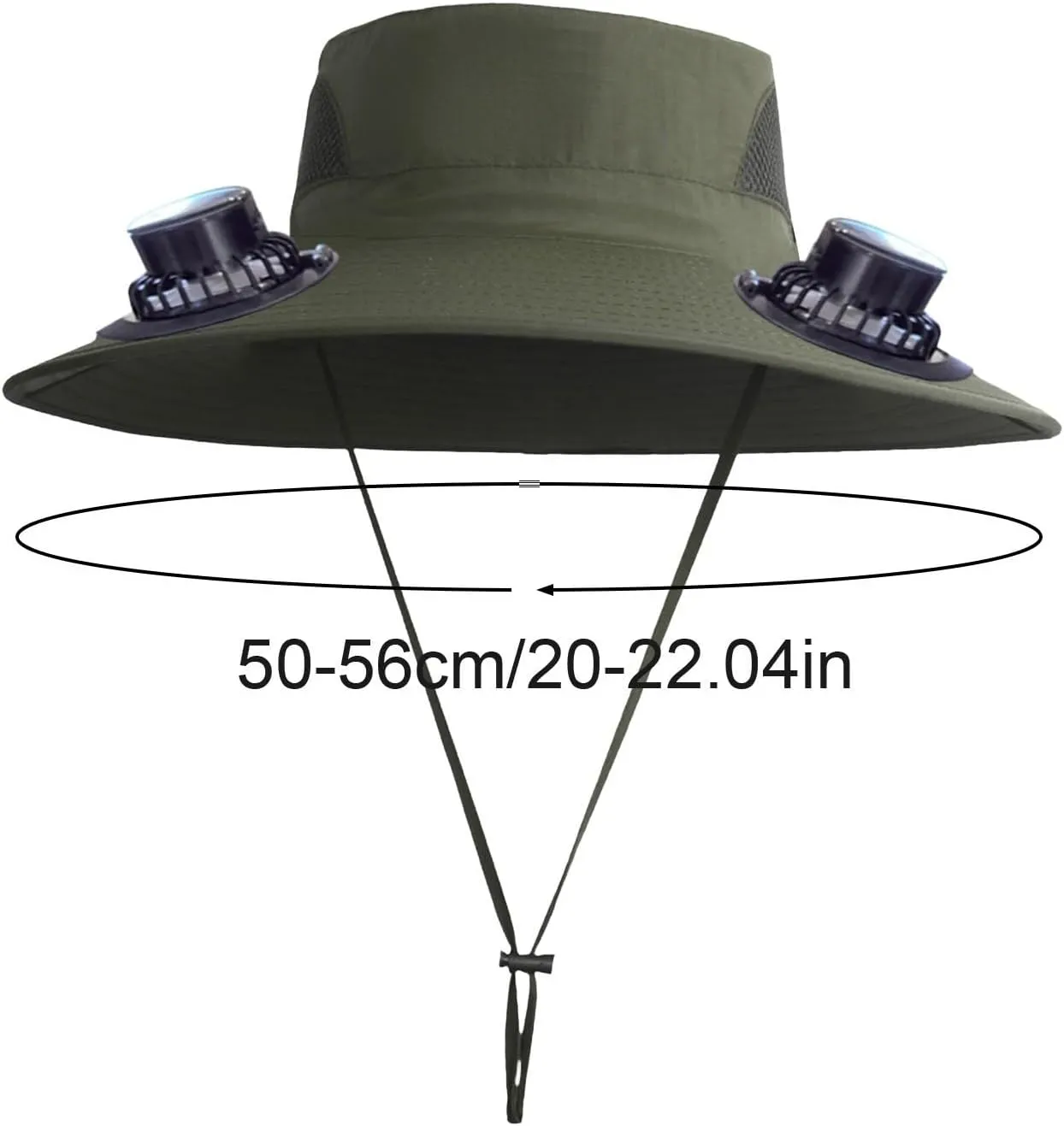 Wide Brim Sun Hat with 2 Solar Fan, 3 Speed Adjustable Fan Hat, Solar & USB Charging Fan, Bucket Fishing & Beach Hat