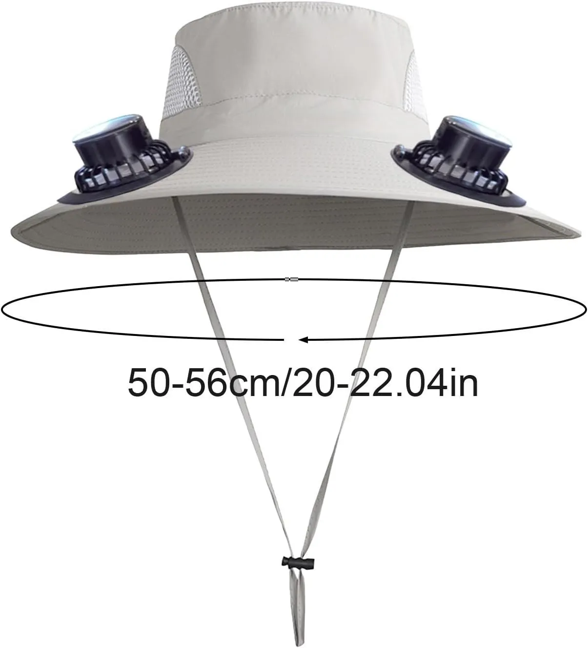 Wide Brim Sun Hat with 2 Solar Fan, 3 Speed Adjustable Fan Hat, Solar & USB Charging Fan, Bucket Fishing & Beach Hat