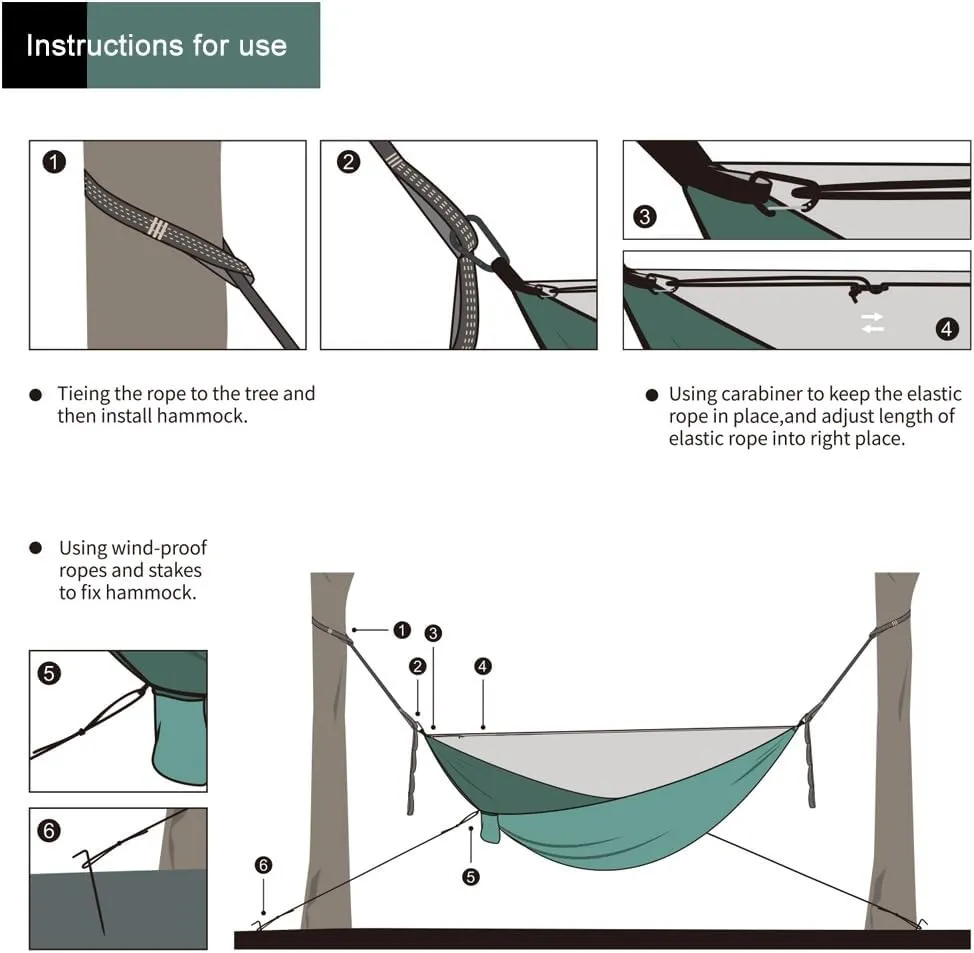 Wild Camping,mosquito Net Camping,Nylon Material, Encrypted Anti-mosquito Netting, Portable Drawstring Quick-open Outdoor Hammock, Suitable for Camping, Camping, Beach and Travelling(Fruit Green)