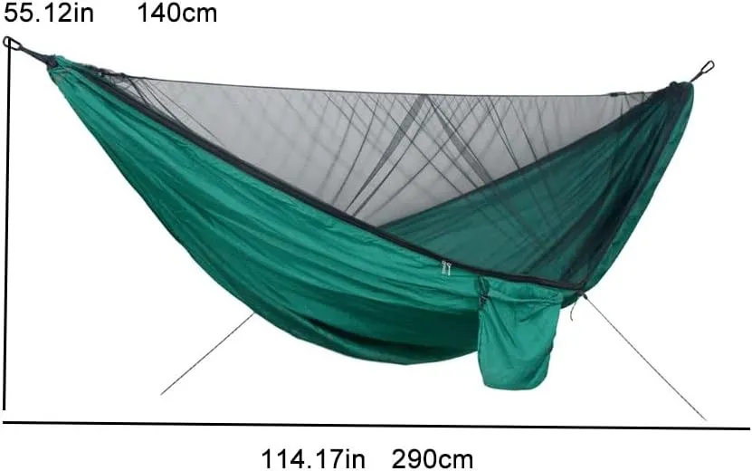 Wild Camping,mosquito Net Camping,Nylon Material, Encrypted Anti-mosquito Netting, Portable Drawstring Quick-open Outdoor Hammock, Suitable for Camping, Camping, Beach and Travelling(Fruit Green)