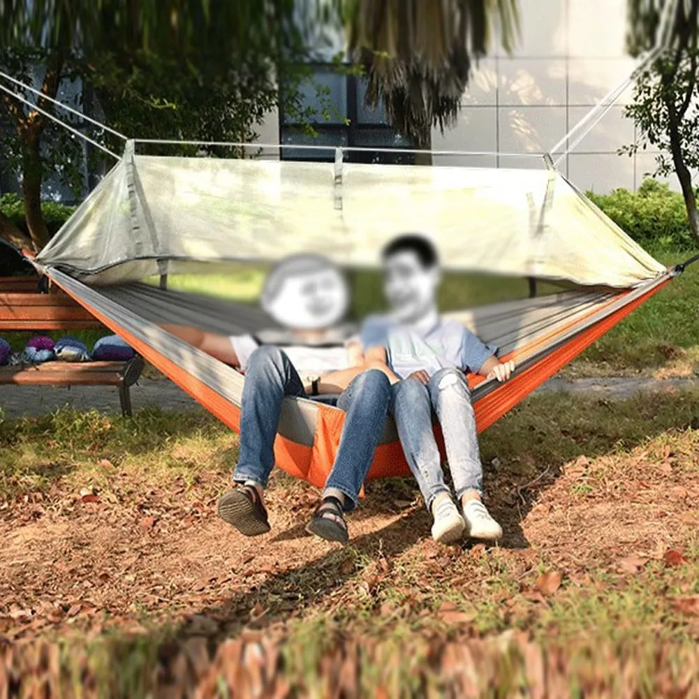 Wild Camping,mosquito Tent,Encrypted Mosquito Net with Storage Belt, 210T Quick-drying Easy to Carry, Suitable for Outdoor Camping Mosquito Nets(Dark blue and light blue)