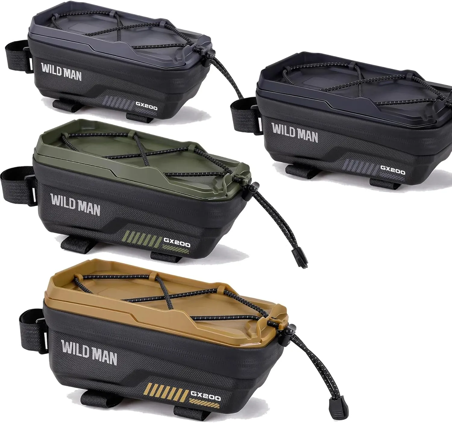 WILD MAN Bicycle Front Frame Bag Bike Bags for Cycling Waterproof Tube Bag Phone Holder Mount Cycling Pouch Compatible with Phones Under 6.8”(GX200,Green)
