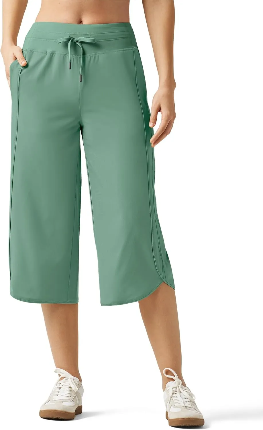 Willit Women's Capri Athletic Hiking Wide Leg Quick Dry Capri Pants Casual Lightweight Summer Cropped Pants