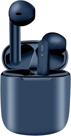Wireless Earbuds 8H Continuous Playtime Bluetooth Ear Buds, IPX6 Waterproof Stereo Sound Wireless Headphones with Microphone and Charging Case with 40H Playtime Capacity for Android iPhone Blue