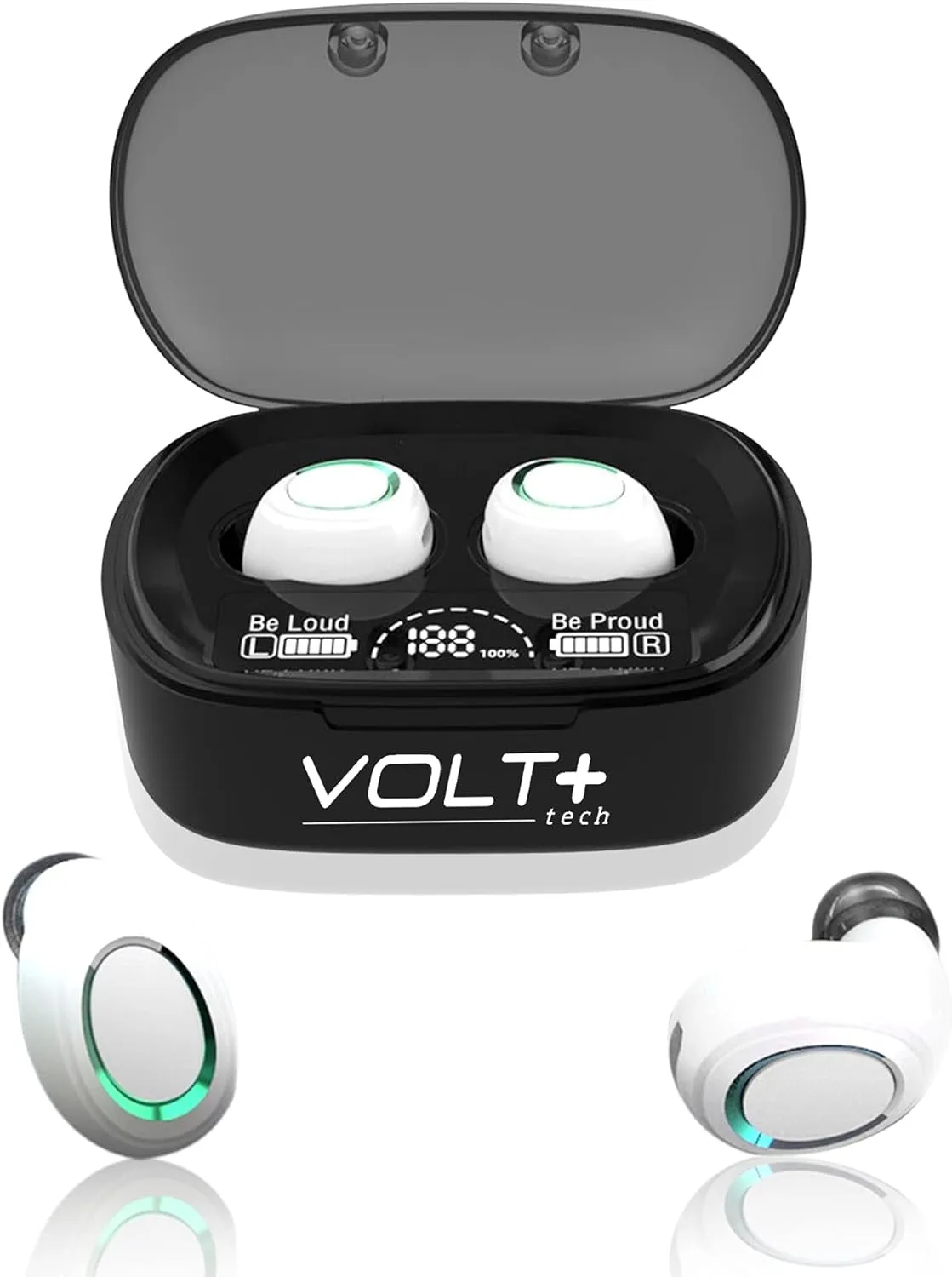Wireless PRO Bluetooth 5.3 Earbuds Compatible with Kurio Tab Ultra 2   36 Hour Playback Use, Wireless IPX4 Waterproof/Sweatproof/Noise Reduction with Quad Mic