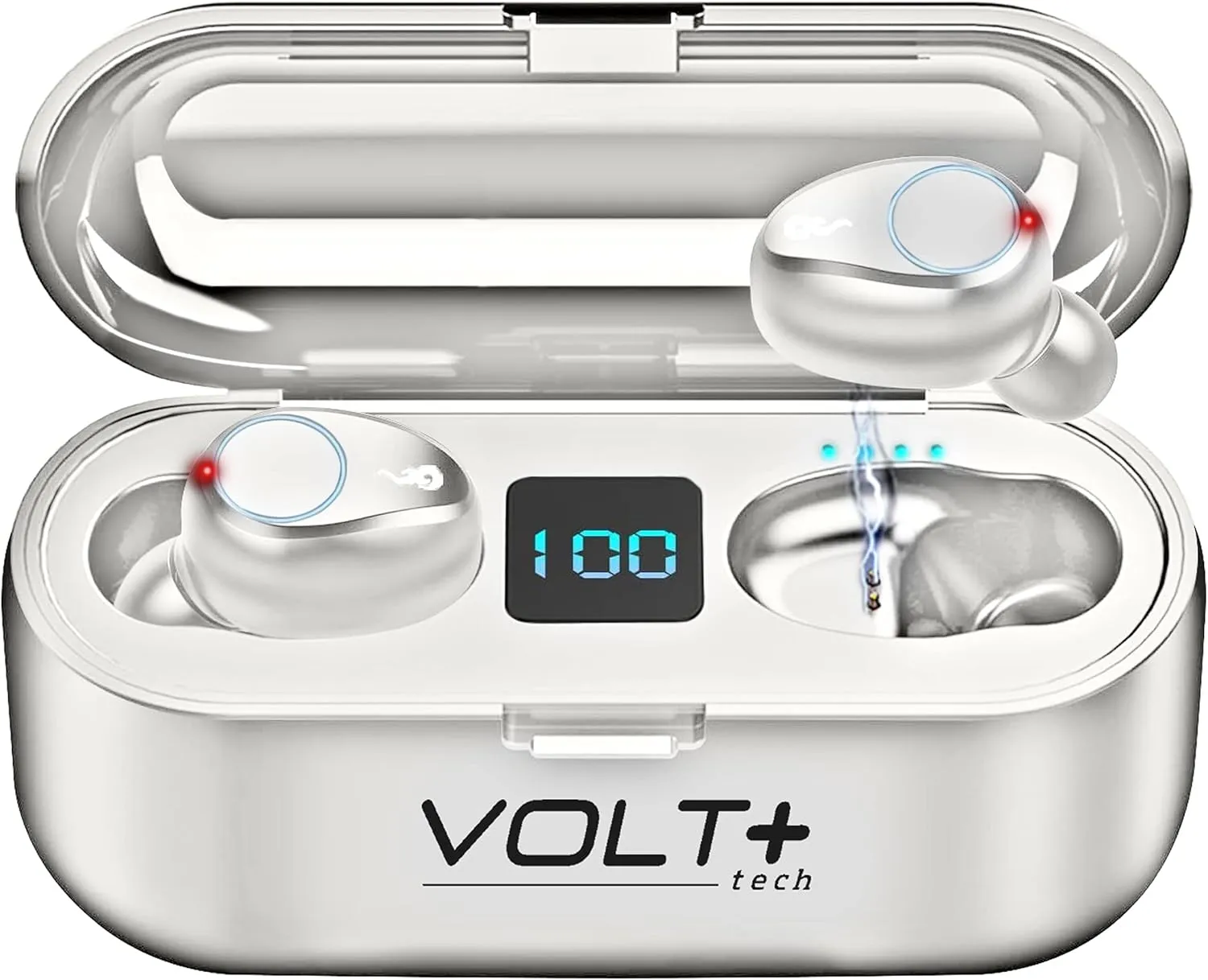 Wireless V5.3 Bluetooth Earbuds Compatible with Kurio Tab Ultra 2 and 2,000Mah PowerBank LED Display, Mic 8D Bass IPX7 Waterproof/Sweatproof