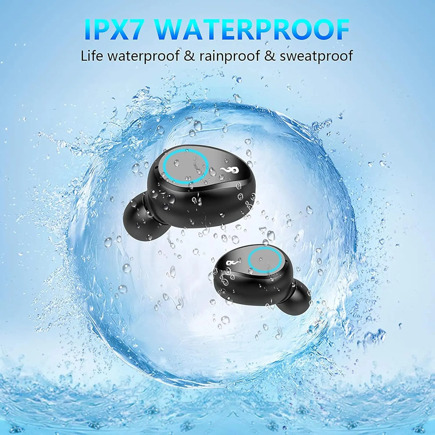 Wireless V5.3 Bluetooth Earbuds Compatible with Sony Ericsson Xperia X1 and 2,000Mah PowerBank LED Display, Mic 8D Bass IPX7 Waterproof/Sweatproof