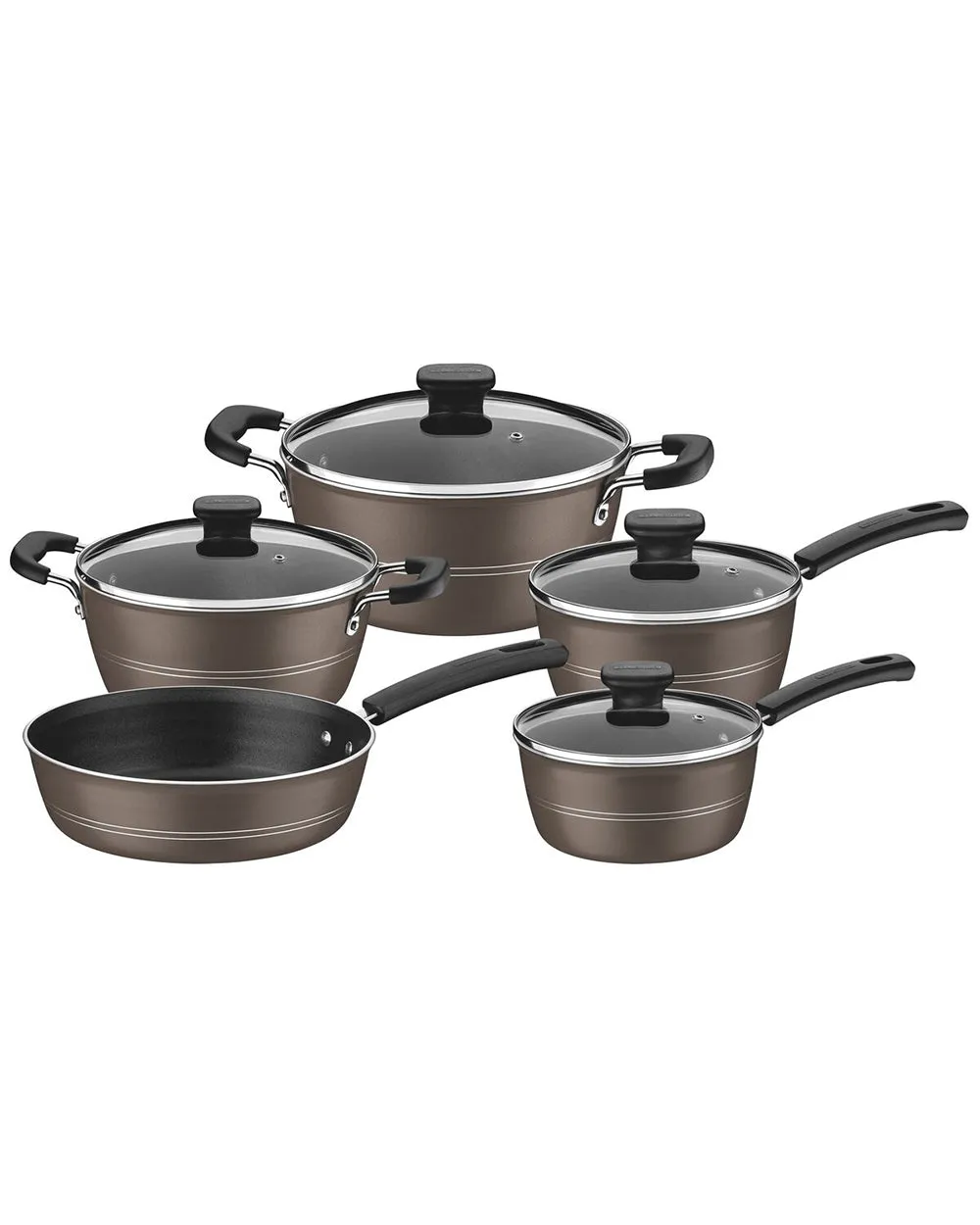 with Free Aluminum Tramontina Satisfaction guaranteed Risk-free returns Pieces 5 Cookware Set Hazelnut Utensils Set