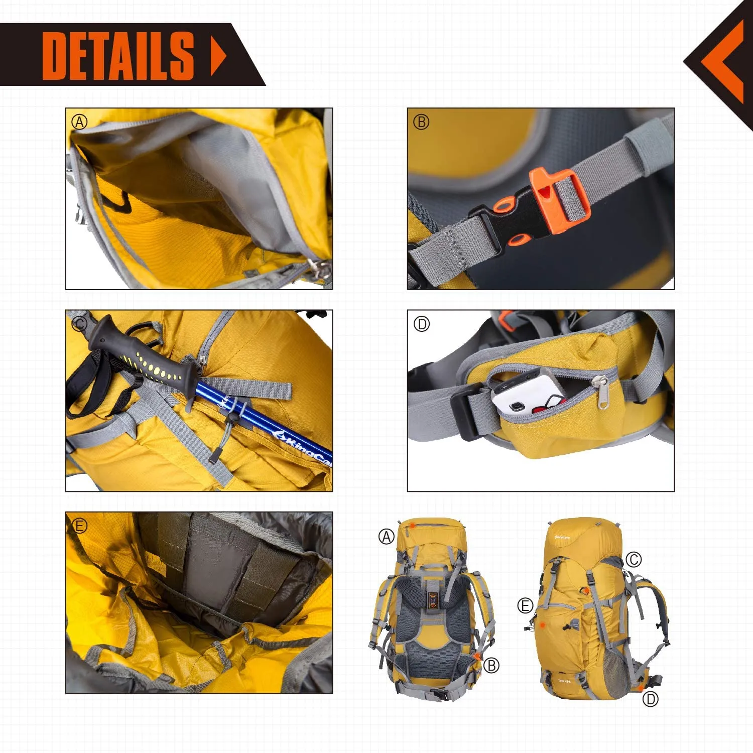 with Positive testimonials Frame Hiking Internal Rain Cover Top pick Backpack