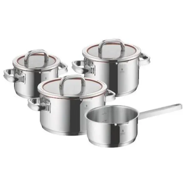 Wmf Function Stainless Steel Cookware Set – 4 Piece (3x Casserole with Lid 2L, 3.3L, 5.6L, 1x Saucepan 1.5L)