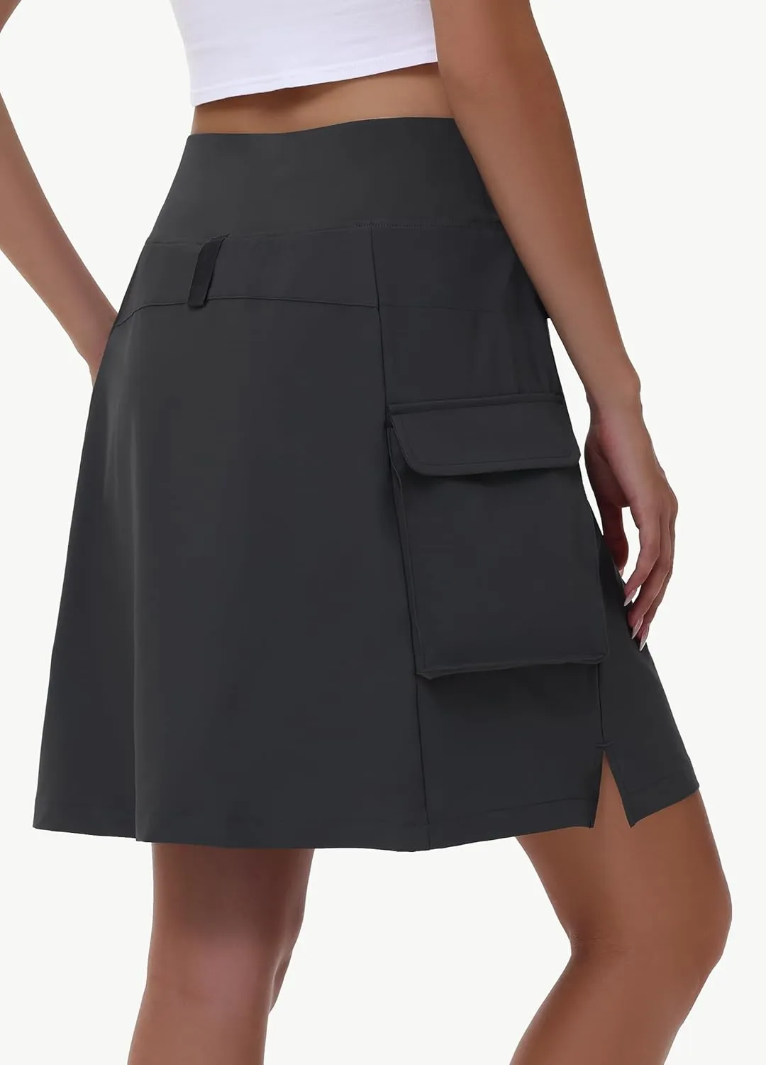 Women's 16" 20" Hiking Cargo Skort Skirt - High Waisted Golf Dressy Casual Workout Sport Skirt with Liner Quick Dry