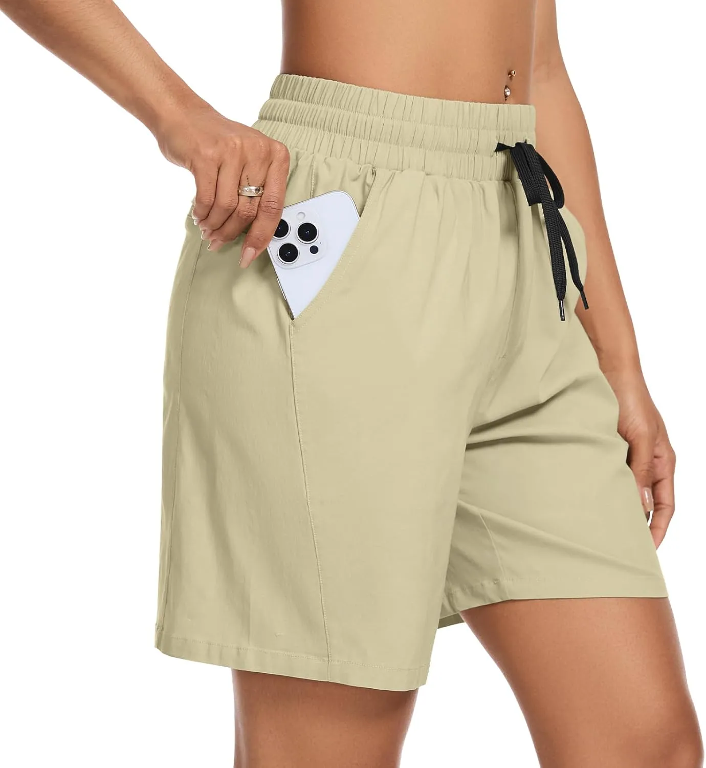 Women's 7" Hiking Cargo Shorts Quick Dry Athletic Short Pants Outdoor Water Resistant Bermuda Shorts with Multi Pockets