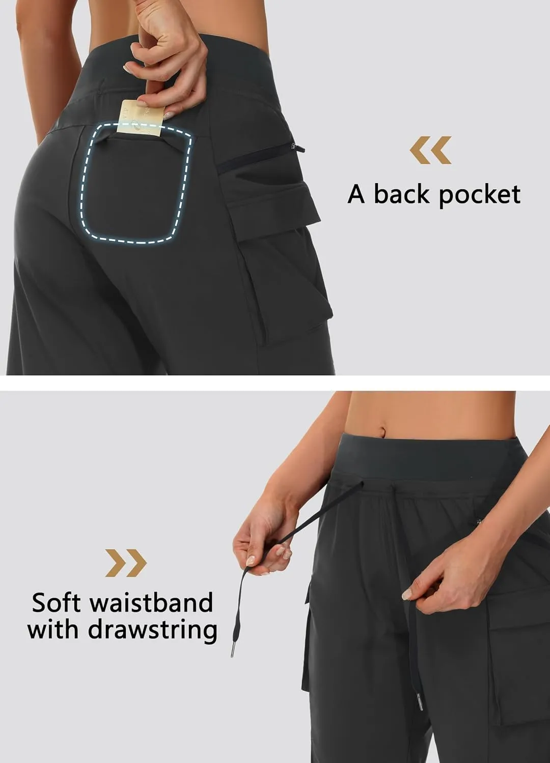 Women's 9" Bermuda Hiking Shorts Knee Length Zipper Pockets Quick Dry Lightweight UPF50 Long Shorts for Summer Travel