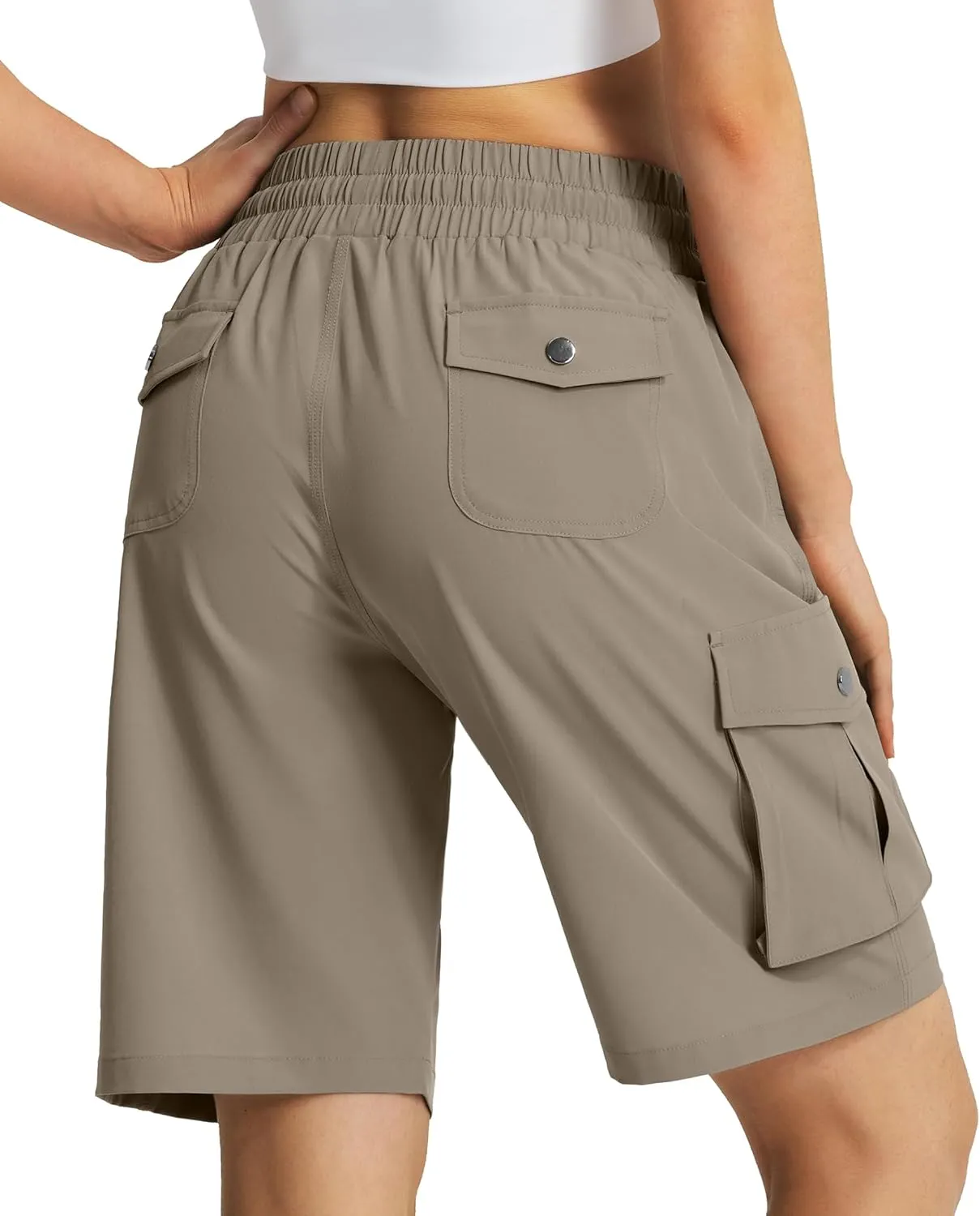 Women's 9" Hiking Cargo Shorts Quick Dry Lightweight Summer Shorts for Camping Travel Golf 6 Pockets