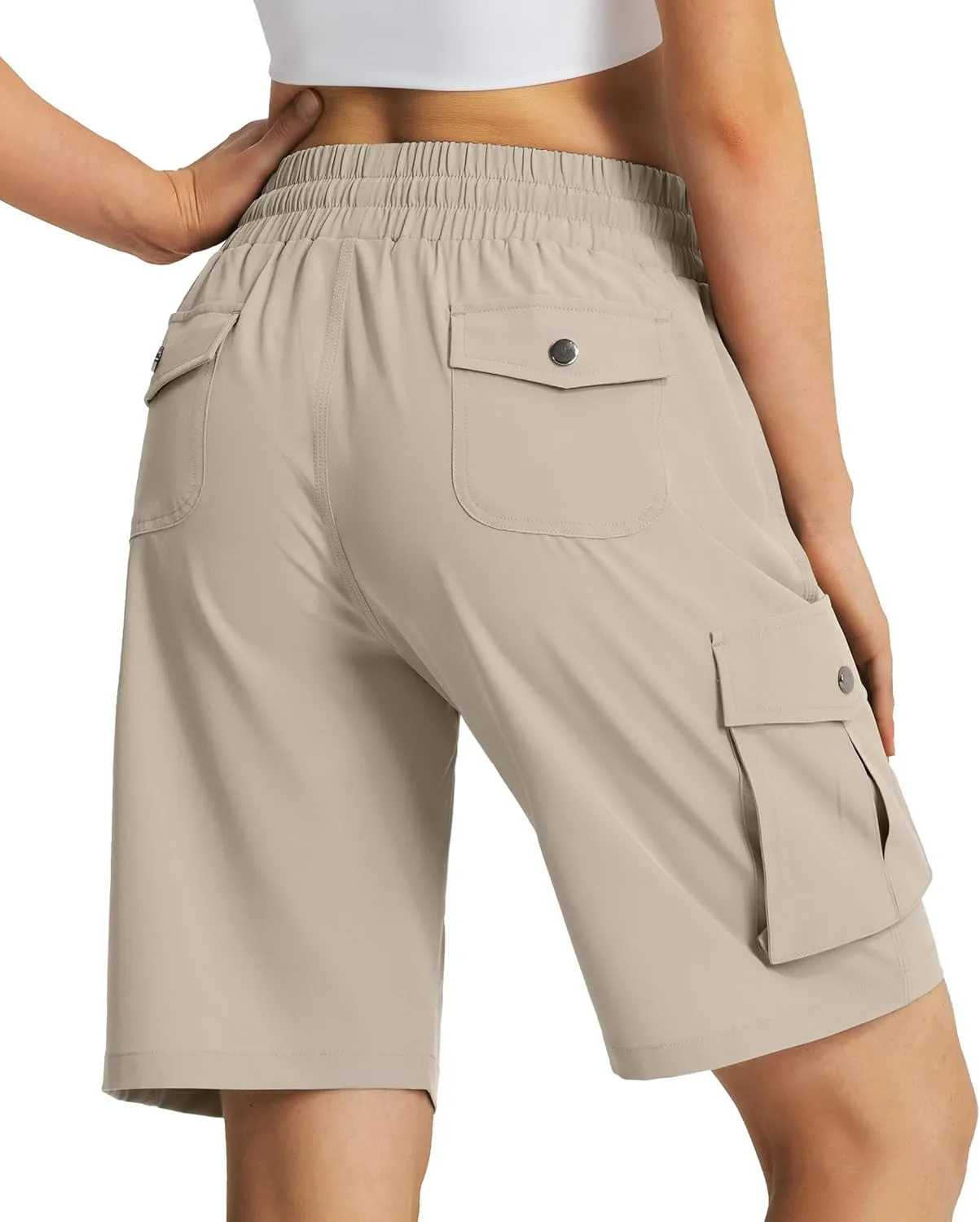 Women's 9" Hiking Cargo Shorts Quick Dry Lightweight Summer Shorts for Camping Travel Golf 6 Pockets