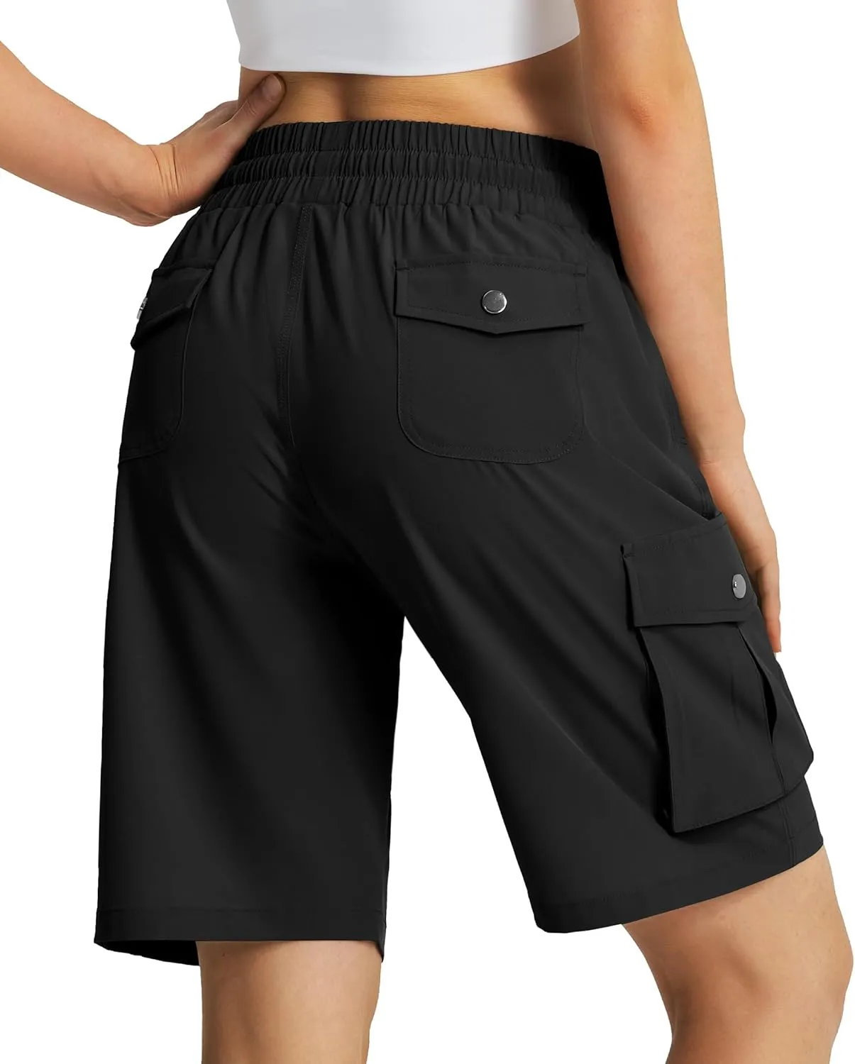 Women's 9" Hiking Cargo Shorts Quick Dry Lightweight Summer Shorts for Camping Travel Golf 6 Pockets